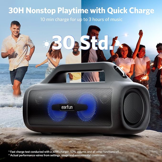 EarFun UBOOM X Portable Bluetooth Speaker, 80W Stereo - Image 4