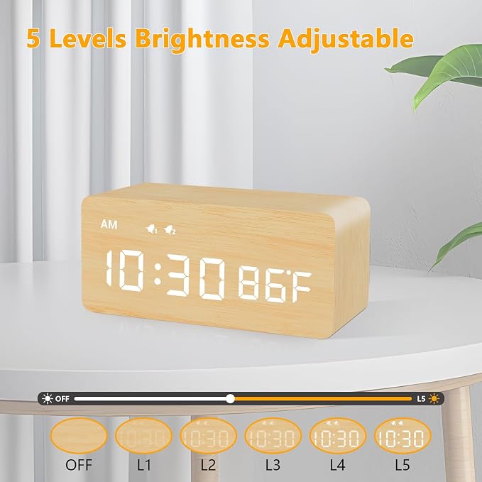 MOSITO Digital Wooden Alarm Clock - Image 2