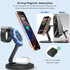 Charging Station, 3 in 1 Foldable Wireless Charger iPhone Charging Station - Image 3