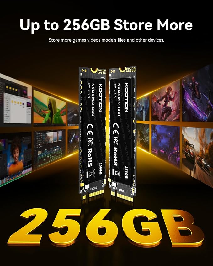 KOOTION 256GB NVMe M.2 PCIe 2280 SSD | Gen3x4 Internal Solid State Drive Hard - Image 3