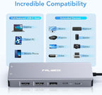 Laptop Docking Station Dual Monitor, 14 in 1 USB C Hub Multiport Adapter Dongle - Image 7