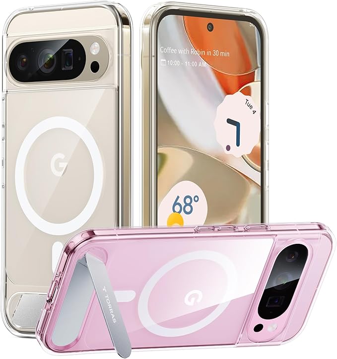 TORRAS Magnetic & Stand for Google Pixel 9 Pro XL Case Clear, Fit for MagSafe by TORRAS