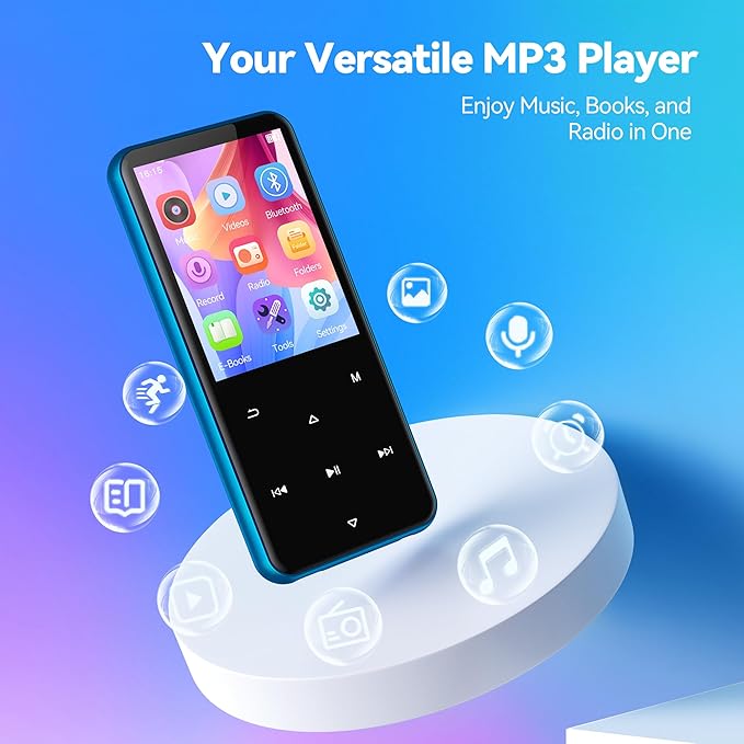 AGPTEK 32GB MP3 Player with Bluetooth, M3 2.4 inch Music Player with Speaker - Image 2