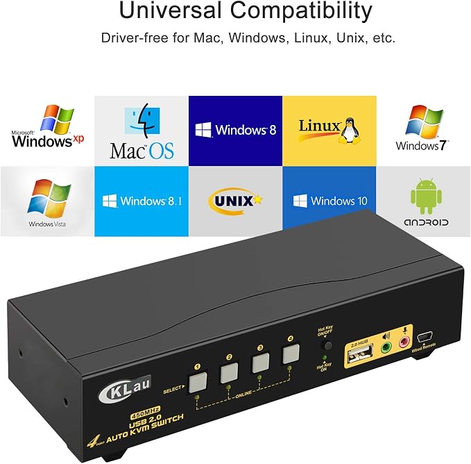 CKLau 4 Port 450MHz USB Auto VGA KVM Switch - Image 7