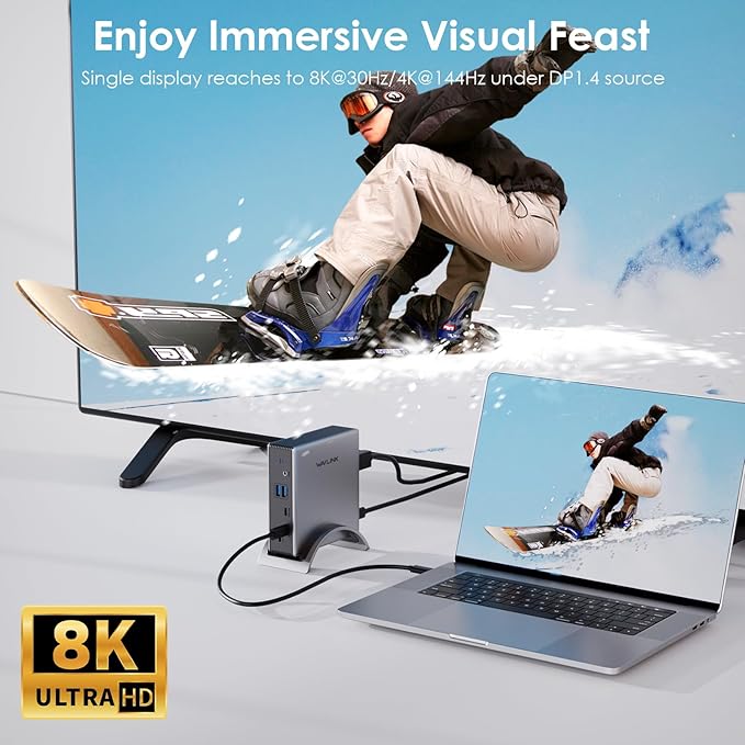 Laptop Docking Station, WAVLINK PD3.1 Docking Station 3 Monitors - Image 3
