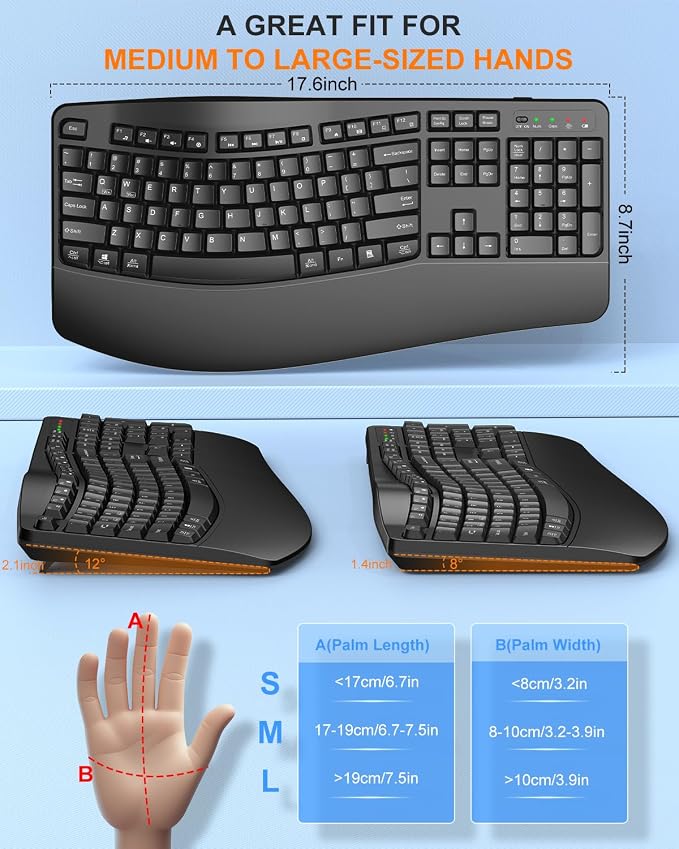 EDJO Ergonomic Wireless Keyboard - Image 5