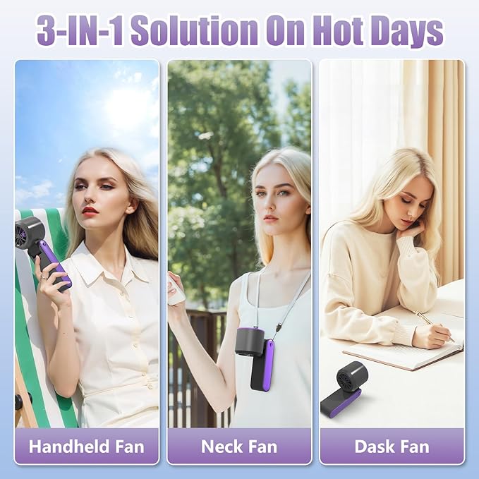 Portable Handheld Fan Rechargeable 100 Speeds Turbo Ice Cooling Fan Personal - Image 4