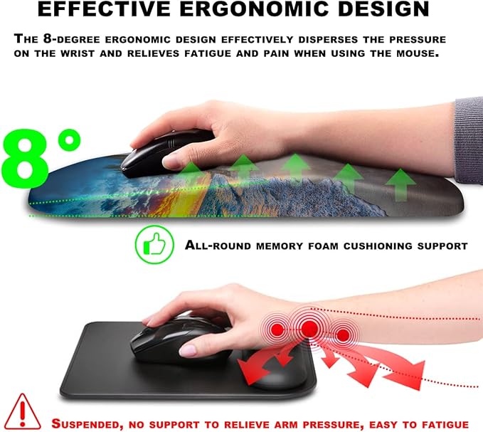 Mouse Pad Wrist Support, Ergonomic Mouse Pad - Image 5