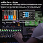 12 Channel Audio Mixer for Recording, USB Mixing Console - Image 4