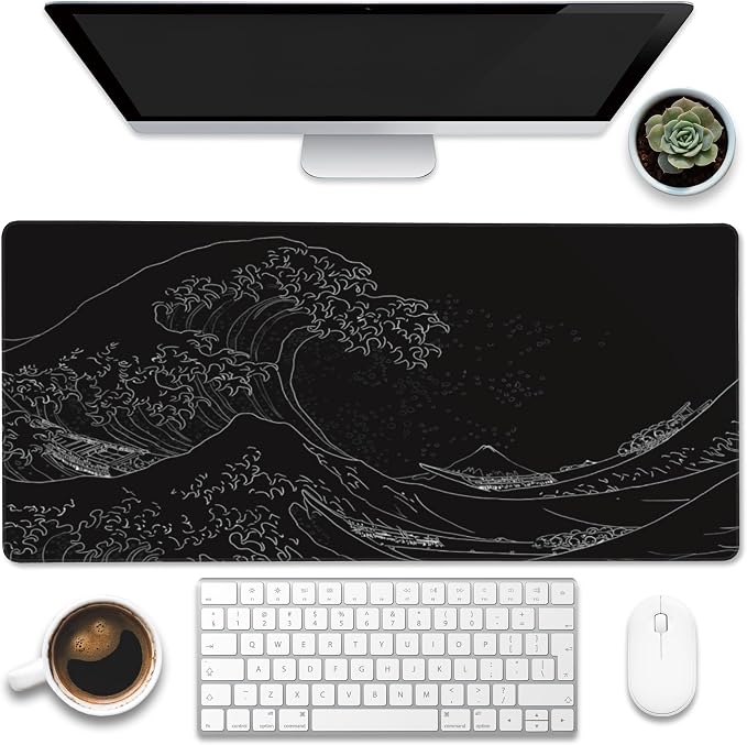 Desk Mat, Extended Big Computer Keyboard Mouse Pad by Eflxamz