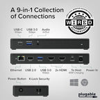 Plugable USB-C Docking Station Dual 4K 60Hz HDMI, 65W Charging, Gigabit Ethernet - Image 2
