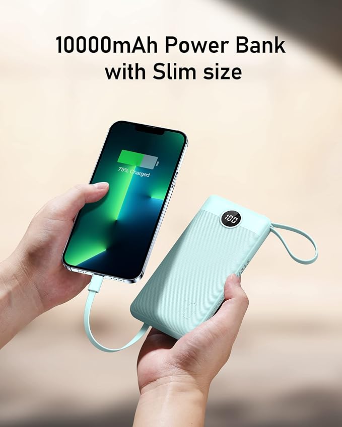VEEKTOMX Portable Charger with Built-in Cables 10000mAh Power Bank - Image 7