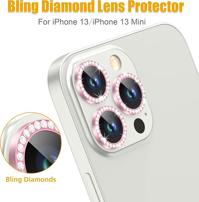 AGVEE 3+3 6 Pack for iPhone 13 Pro 6.1" / 13 Pro Max 6.7" Camera Lens Cover - Image 4