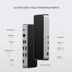 Satechi 13 in 1 Triple 4K USB C Docking Station, 100W Charging, 2 DP, 3 HDMI - Image 2