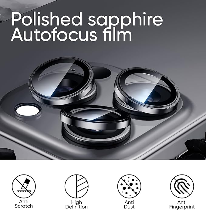 MAGIC JOHN for iPhone 16 Pro Max/16 Pro Camera Lens Protector 9H Aerospace - Image 5