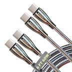 Metal Braided Wire USB C to USB C Cable 6ft, 60W 3A, Stainless Steel, Strong by MAGNITTO