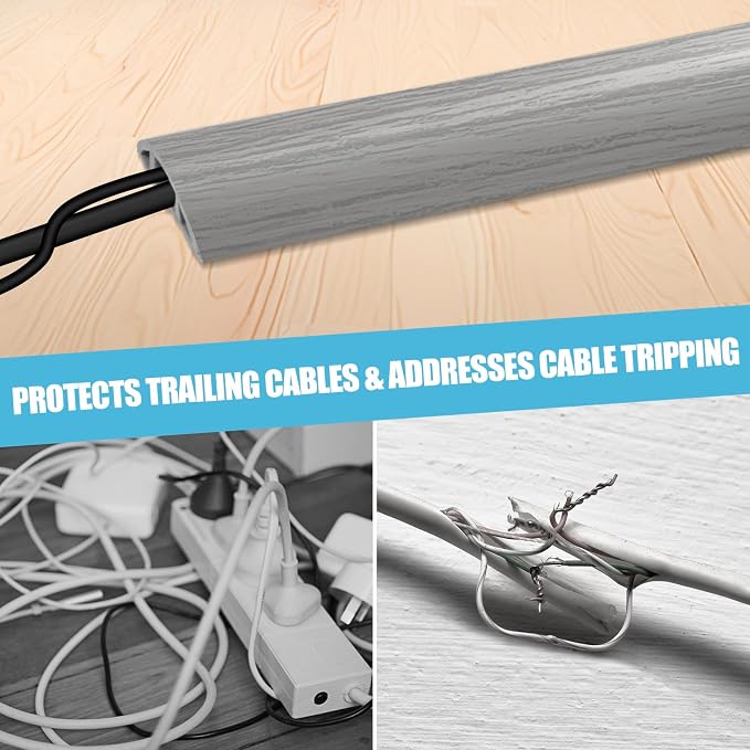 Floor Cord Cover Cavity 0.8"x0.37" Self Adhesive Cord Hider, 10FT Low Profile - Image 6