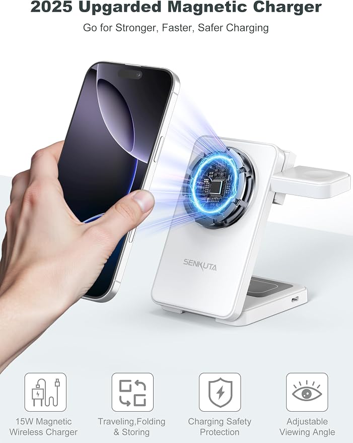 2025 Upgraded Wireless Charger for Apple: 3 in 1 Charging Station Foldable Fast - Image 4