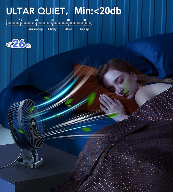JZCreater USB Desk Fan, Mini Portable Fans, 3 Speeds Desktop Table Cooling Fan - Image 7