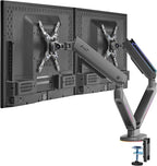 AVLT Dual 27”-43” RGB Gaming Monitor Arm Desk Mount Built-in 20 Lighting Modes by AVLT-USA