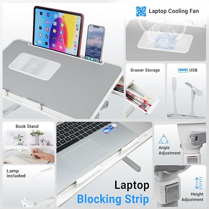 Laptop Lap Desk with Cooling Fan - Image 3