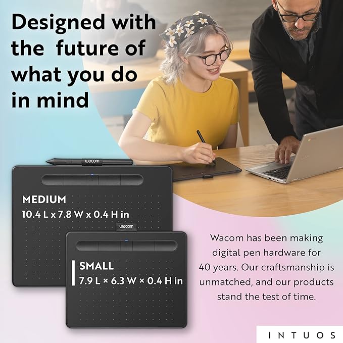 Wacom Intuos Small Bluetooth Graphics Drawing Tablet, 4 Customizable ExpressKeys - Image 7