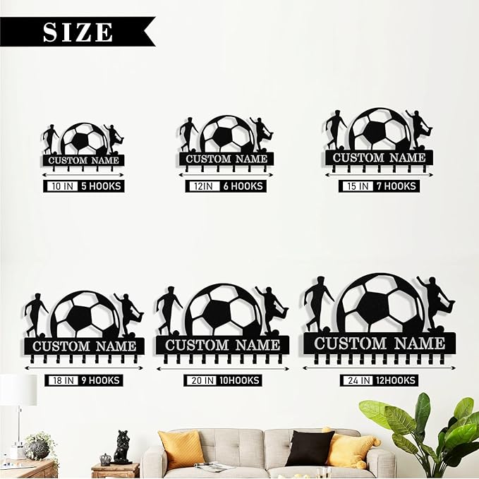 Personalized Football Key Holder Wall Mount, Custom Metal Key Rack Key Holder - Image 6