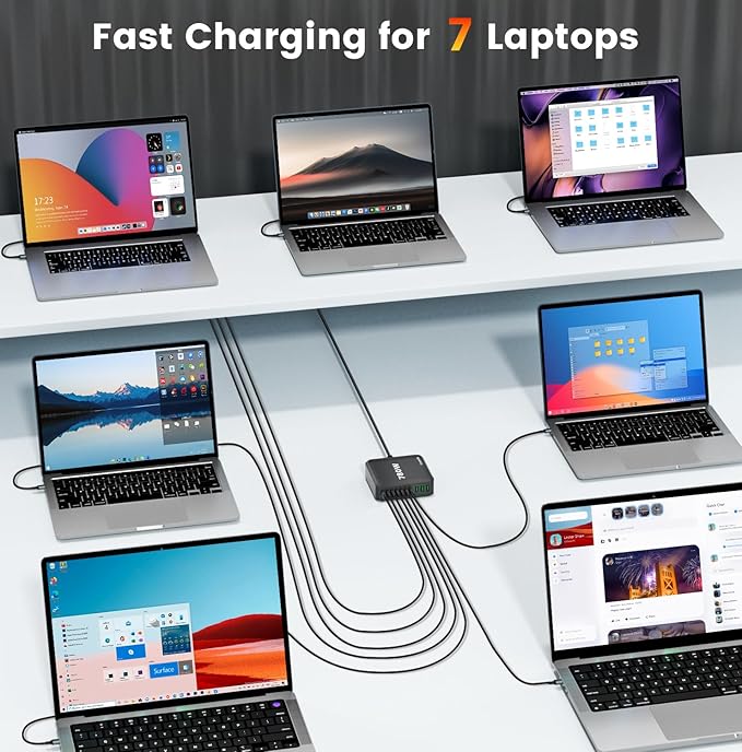 780W USB C Charger Block Fast 10-Port USB C Charging Station GaN PD 120W Laptop - Image 2