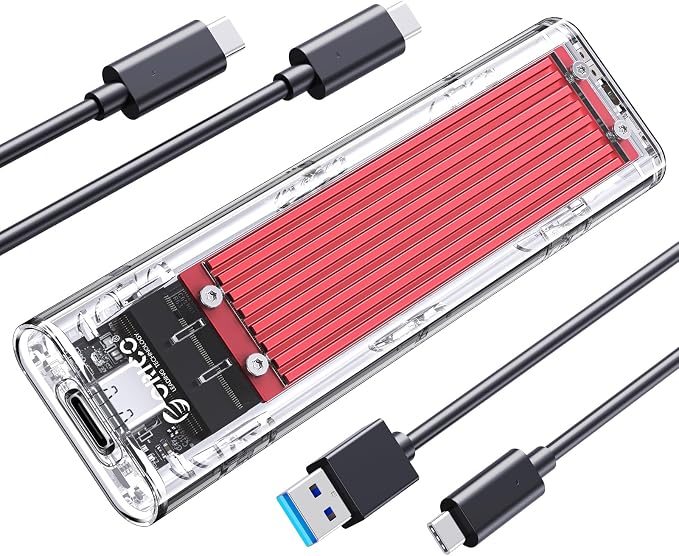 ORICO M.2 NVMe SSD Enclosure, USB 3.2 Gen 2, Transparent External Solid State by PioneerDataSolutionPowerYourFuture