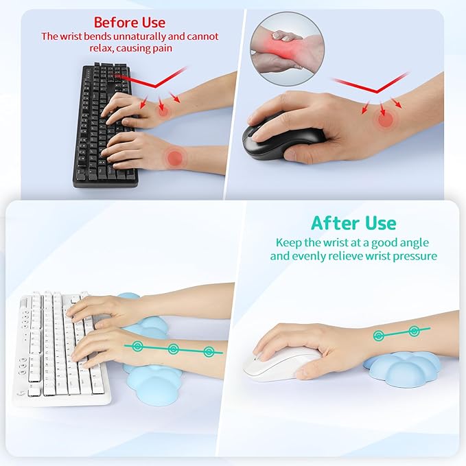 Cloud Wrist Rest Keyboard, Cloud Keyboard Wrist Pad Set - Image 3