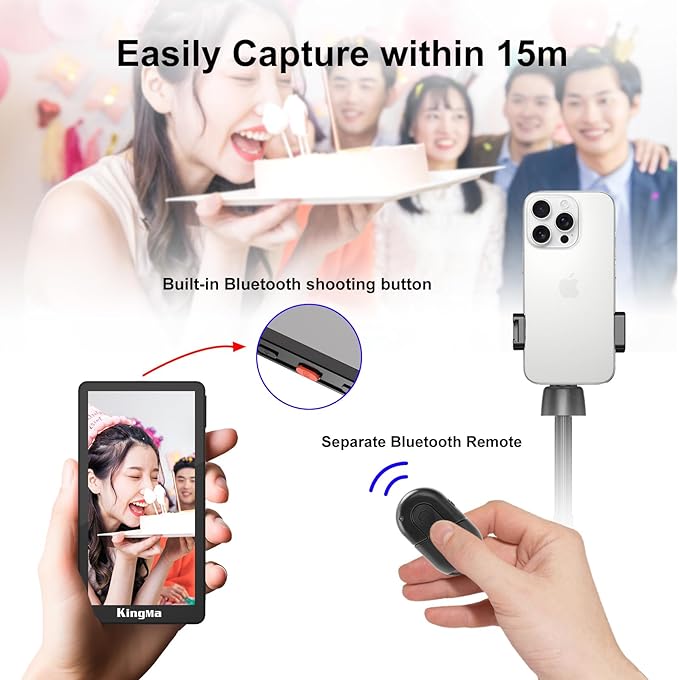 King Ma 5" Phone Vlog Selfie Monitor Screen, Back Camera Monitor - Image 4