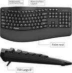 RECCAZR Ergonomic Keyboard, Wired Computer USB Keyboard - Image 7