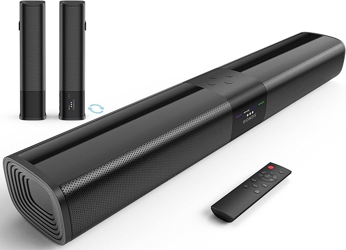 Sound Bar for Smart TV, 2 in 1 Detachable Home Audio Soundbar Speaker, 20” by RIOWOIS