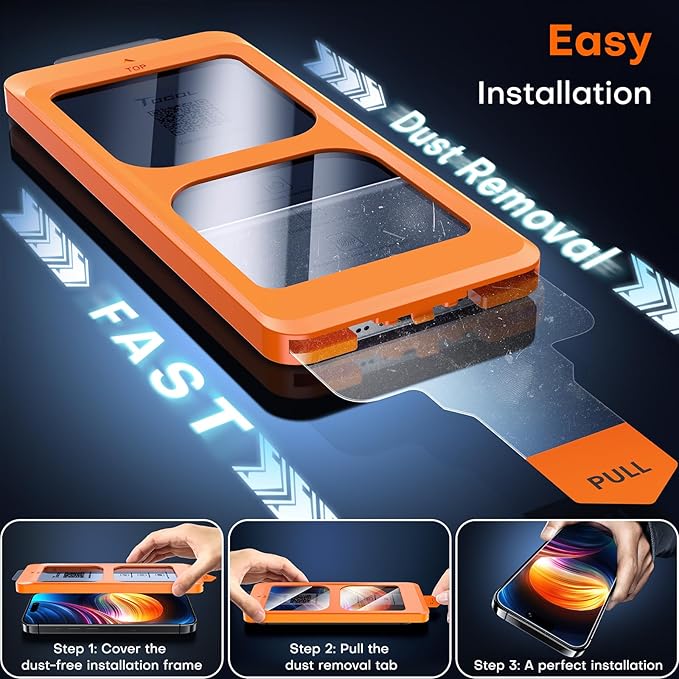 TOCOL for iPhone 16 Screen Protector 9H Hardness Military Grade Shatterproof HD - Image 2