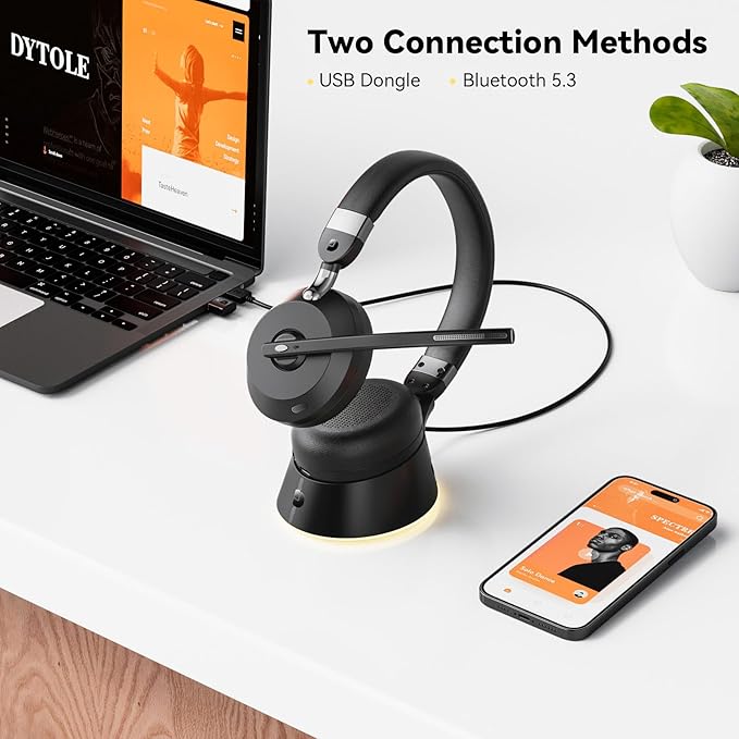 Wireless Headset with Mic for Work, Wireless Headset for Work from - Image 3
