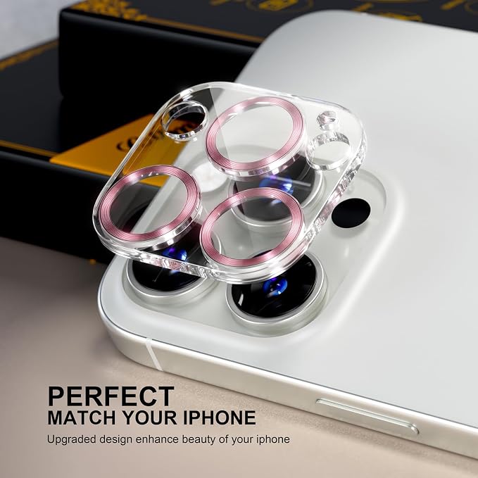 beuxece for 6 Pack iPhone 15 Pro/iPhone 15 Pro Max Camera Lens Protector 9H - Image 4