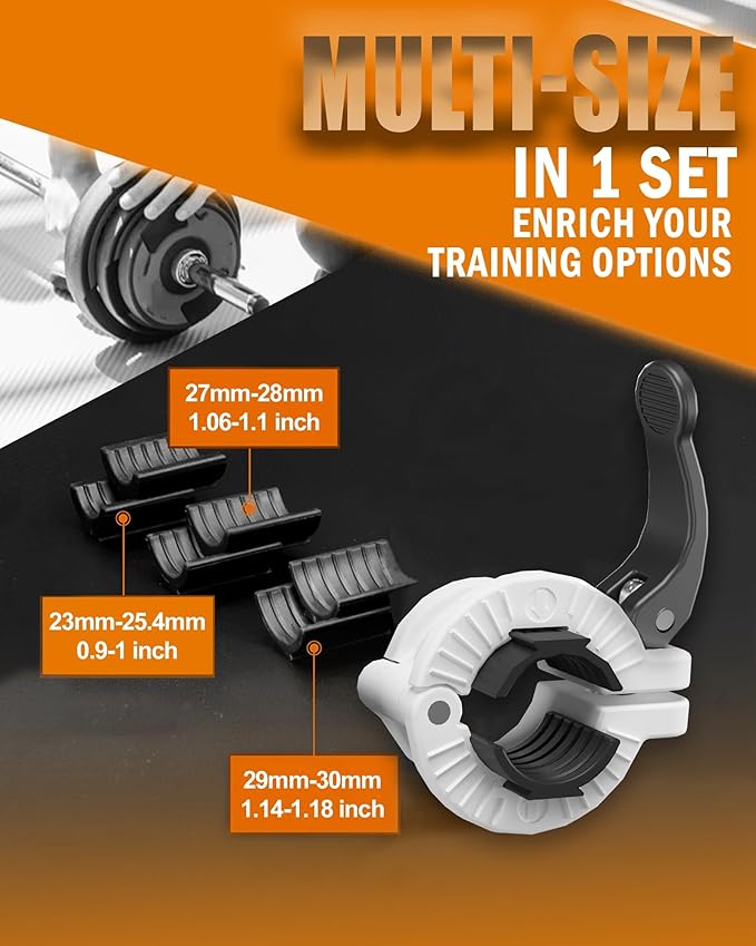 MAXRICH Barbell Clamp 1 inch Multiple Sizes & Adjustable Weight Clips - Image 2