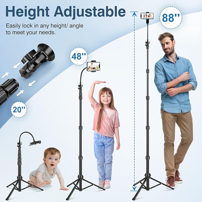 88" Tripod for iPhone, Phone Tripod - Image 2