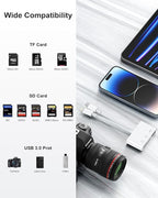 SD Card Reader for iPhone/iPad/Mac, USB C and Lightning Dual Port Memory Card - Image 8