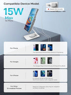Compatible with MagSafe Charger, 15W MagSafe Charger Stand, 360°Rotation Base - Image 2