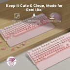 Wireless Keyboard and Mouse Combo, Magnetic Soft-Touch Wrist Rest, Round Keycaps - Image 4