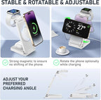 Magnetic Wireless Charger Stand, 3 in 1 Foldable Wireless Charging Station - Image 4