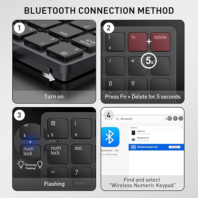 havit Bluetooth Number Pad Wireless Numeric Keypad Numpad 26 Keys Portable Mini - Image 2
