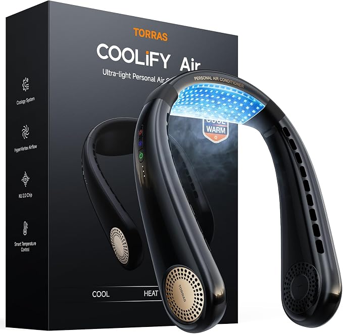 TORRAS COOLiFY Air Neck Fan Air Conditioner, 3D Airflow, Light Portable Fan by TORRAS