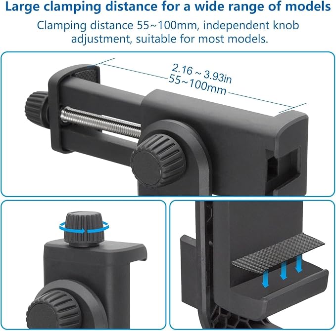 Suptig Phone Holder for Tripod, Action Camera Tripod Mount Adapter Compatible - Image 4