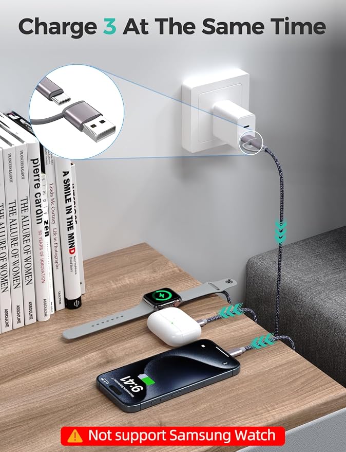 Travel Essentials, Upgraded 3 in 2 USB C Cable - Image 8