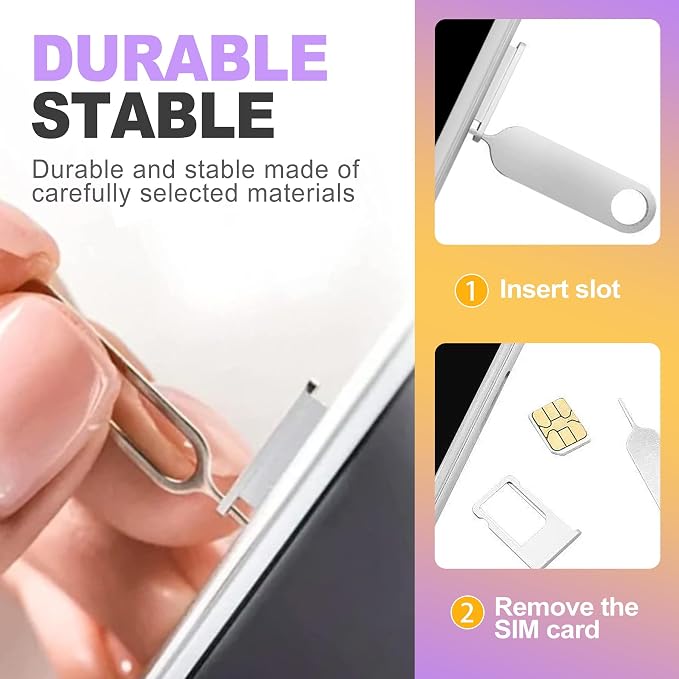 16 Pack SIM Card Ejector Tool Kit, Phone Tray Opener Pin - Image 3