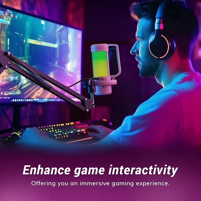 TONOR Gaming Microphone Arm Set, RGB Condenser Mic - Image 9