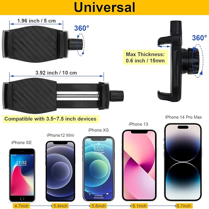 Clamp Phone Stand Holder for Desk/Table/Glass/Baffle/Easel/Guitar Head - Image 8