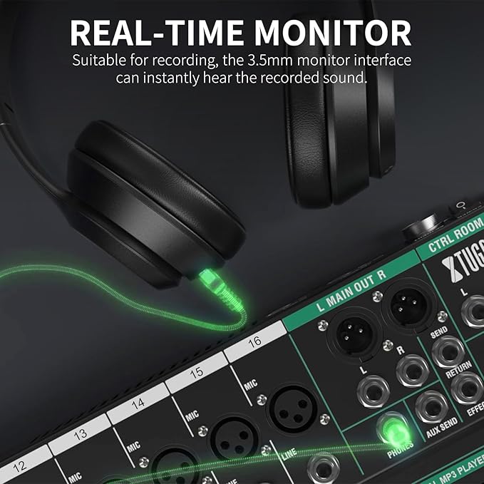 XTUGA 16 Channel Audio Mixer Sound Board Mixing Console, Audio Interface PC USB - Image 5